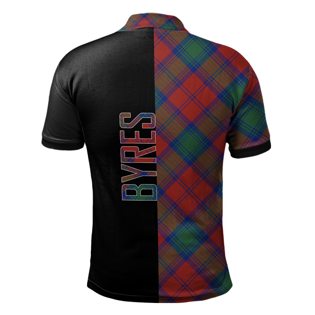 Byres Tartan Polo Shirt Half of Me - Cross Style