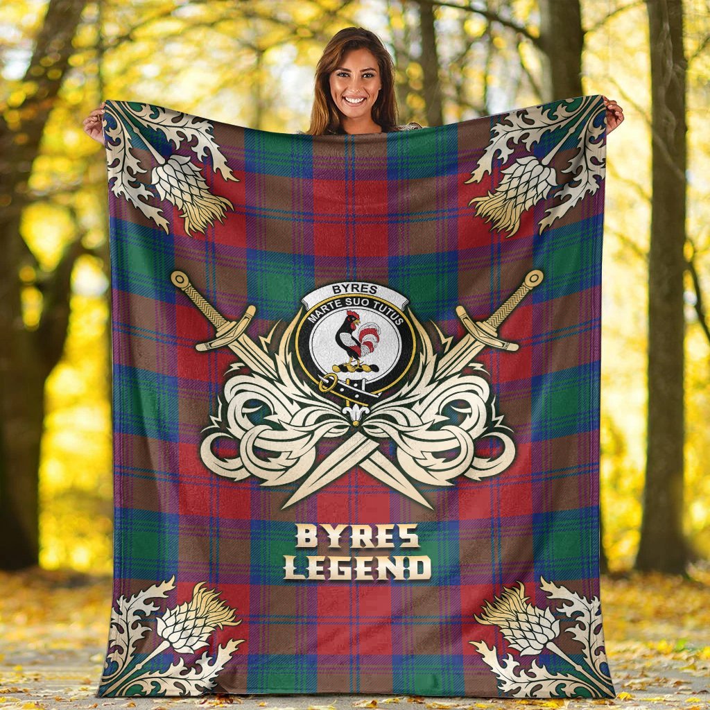 Byres Tartan Gold Courage Symbol Blanket