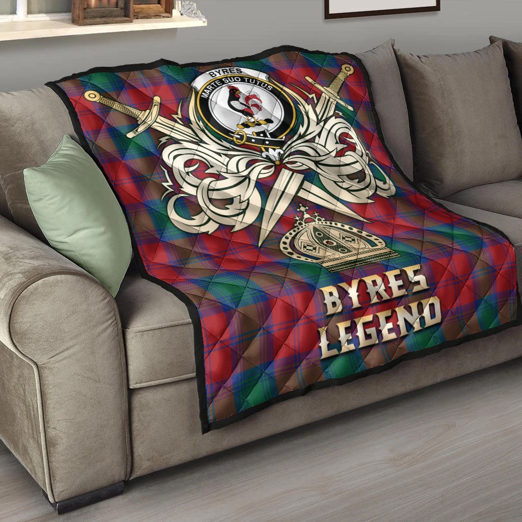 Byres Tartan Crest Legend Gold Royal Premium Quilt