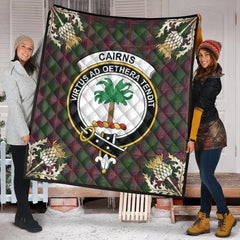 Cairns Tartan Crest Premium Quilt - Gold Thistle Style