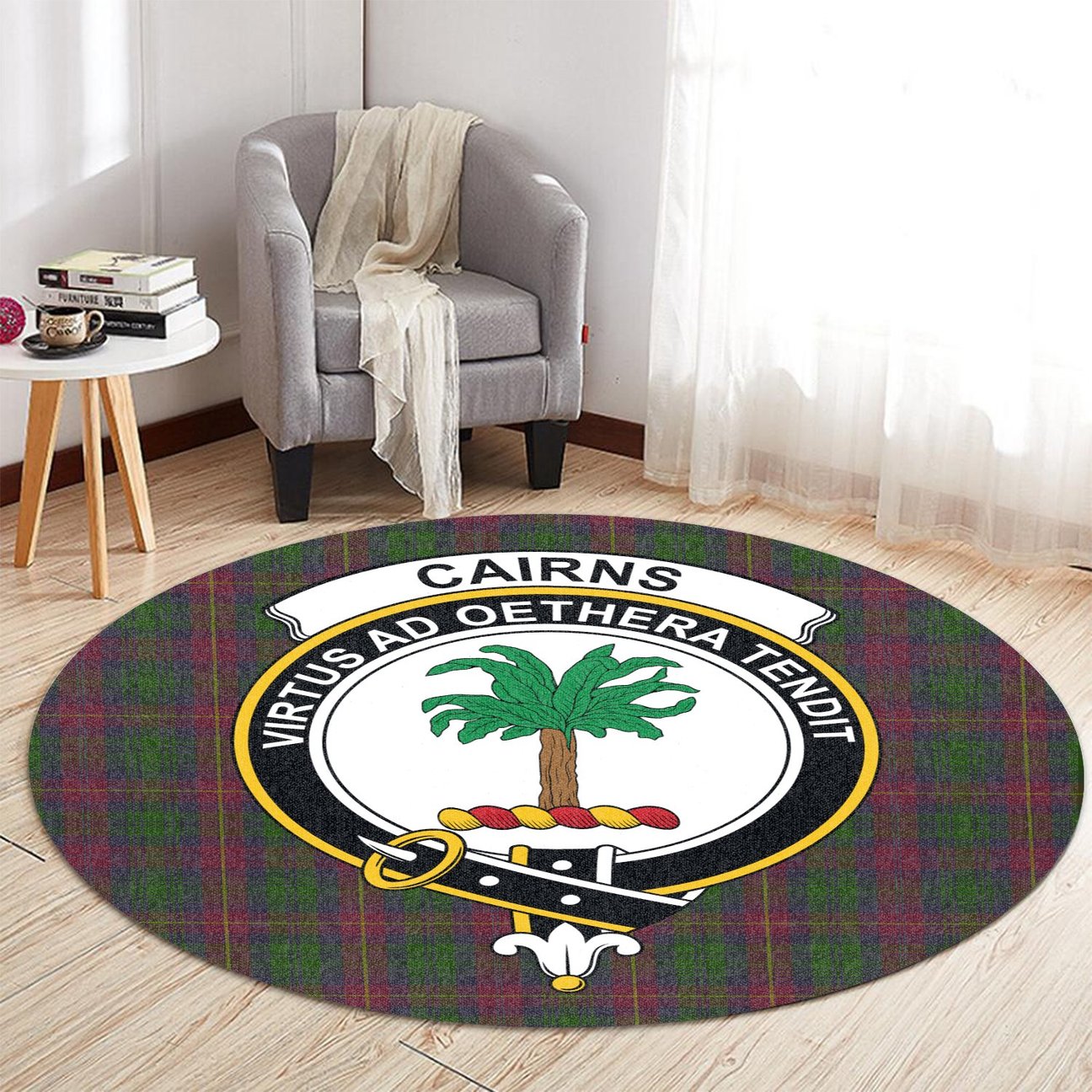 Cairns Tartan Crest Round Rug