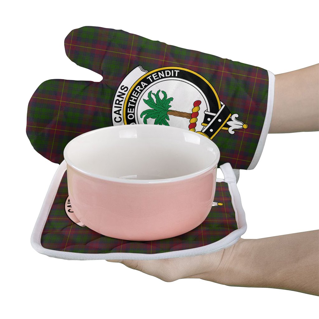 Cairns Tartan Crest Oven Mitt And Pot Holder (2 Oven Mitts + 1 Pot Holder)