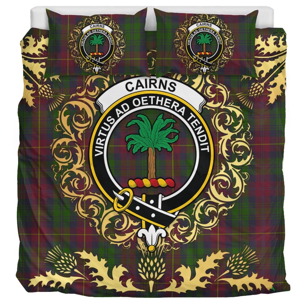 Cairns Tartan Crest Bedding Set - Golden Thistle Style