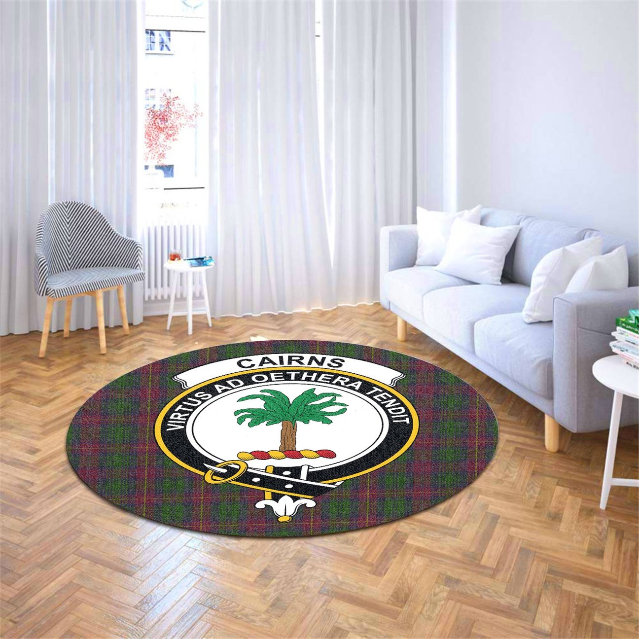 Cairns Tartan Crest Round Rug