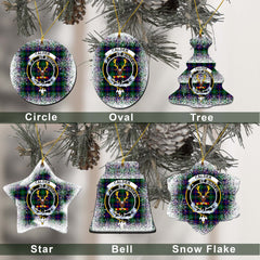 Caldwell Tartan Christmas Ceramic Ornament - Snow Style