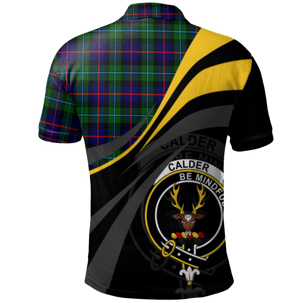 Calder Modern Tartan Polo Shirt - Royal Coat Of Arms Style