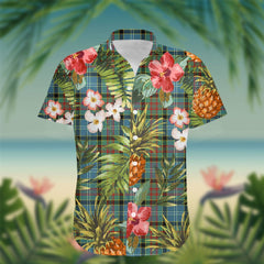 Caldwell Tartan Hawaiian Shirt Hibiscus, Coconut, Parrot, Pineapple - Tropical Garden Shirt