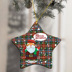 Caledonia Ancient Tartan Christmas Ceramic Ornament - Santa Style