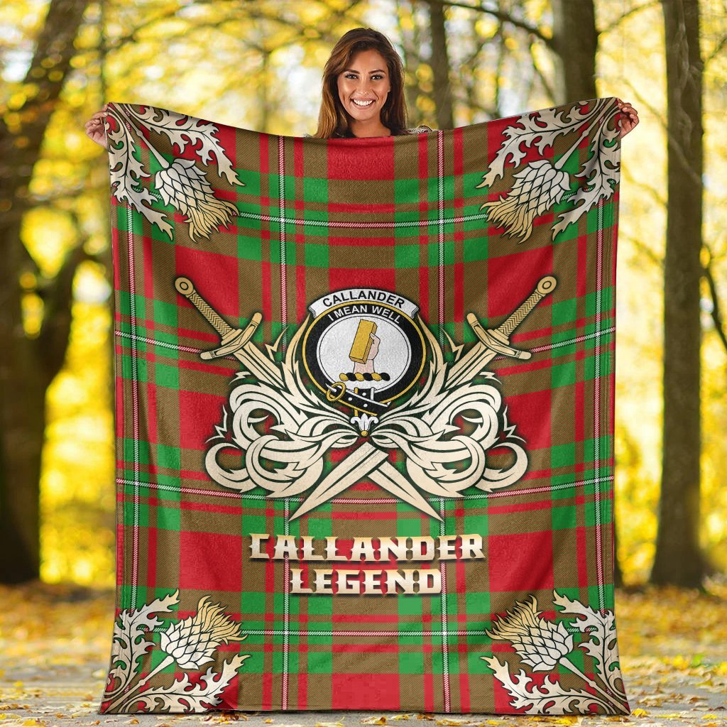 Callander Modern Tartan Gold Courage Symbol Blanket