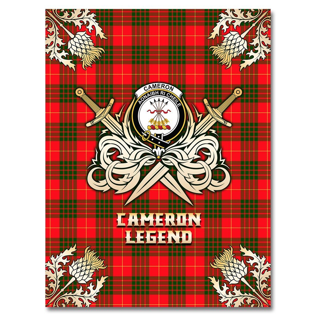 Cameron Modern Tartan Gold Courage Symbol Blanket