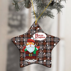 Cameron of Erracht Weathered Tartan Christmas Ceramic Ornament - Santa Style