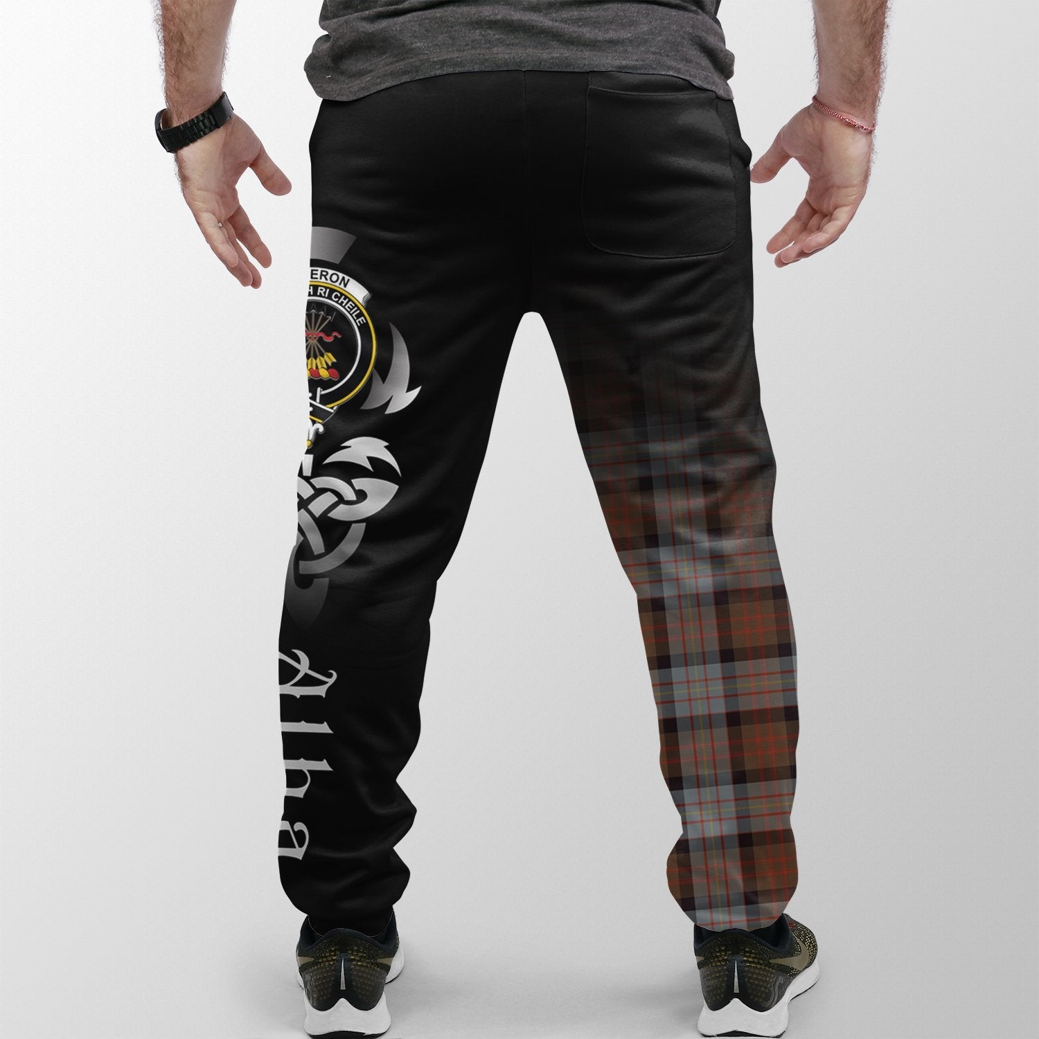 Cameron Of Erracht Weathered Tartan Crest Jogger Sweatpants - Alba Celtic Style