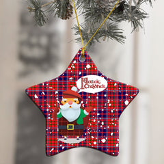 Cameron of Lochiel Modern Tartan Christmas Ceramic Ornament - Santa Style