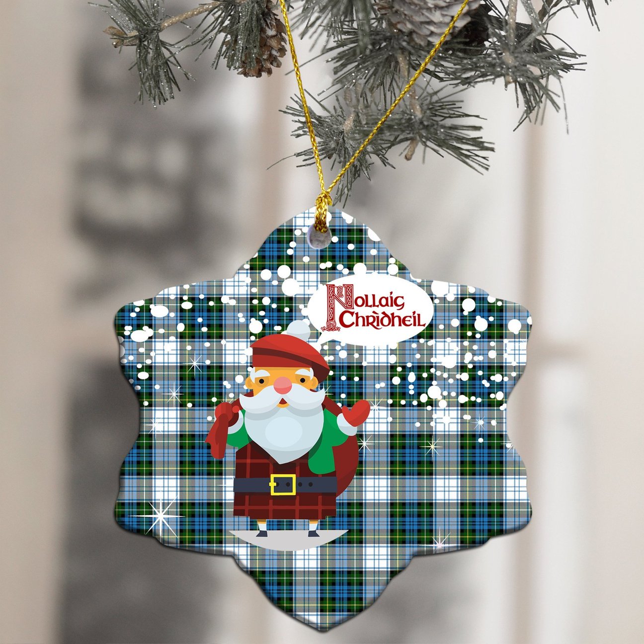 Campbell Dress Tartan Christmas Ceramic Ornament - Santa Style