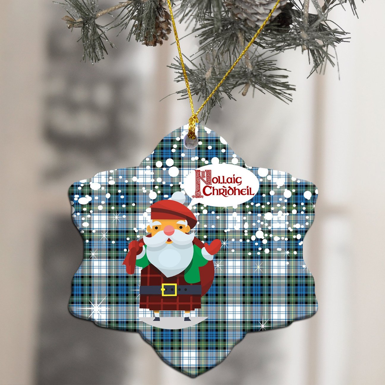 Campbell Dress Ancient Tartan Christmas Ceramic Ornament - Santa Style