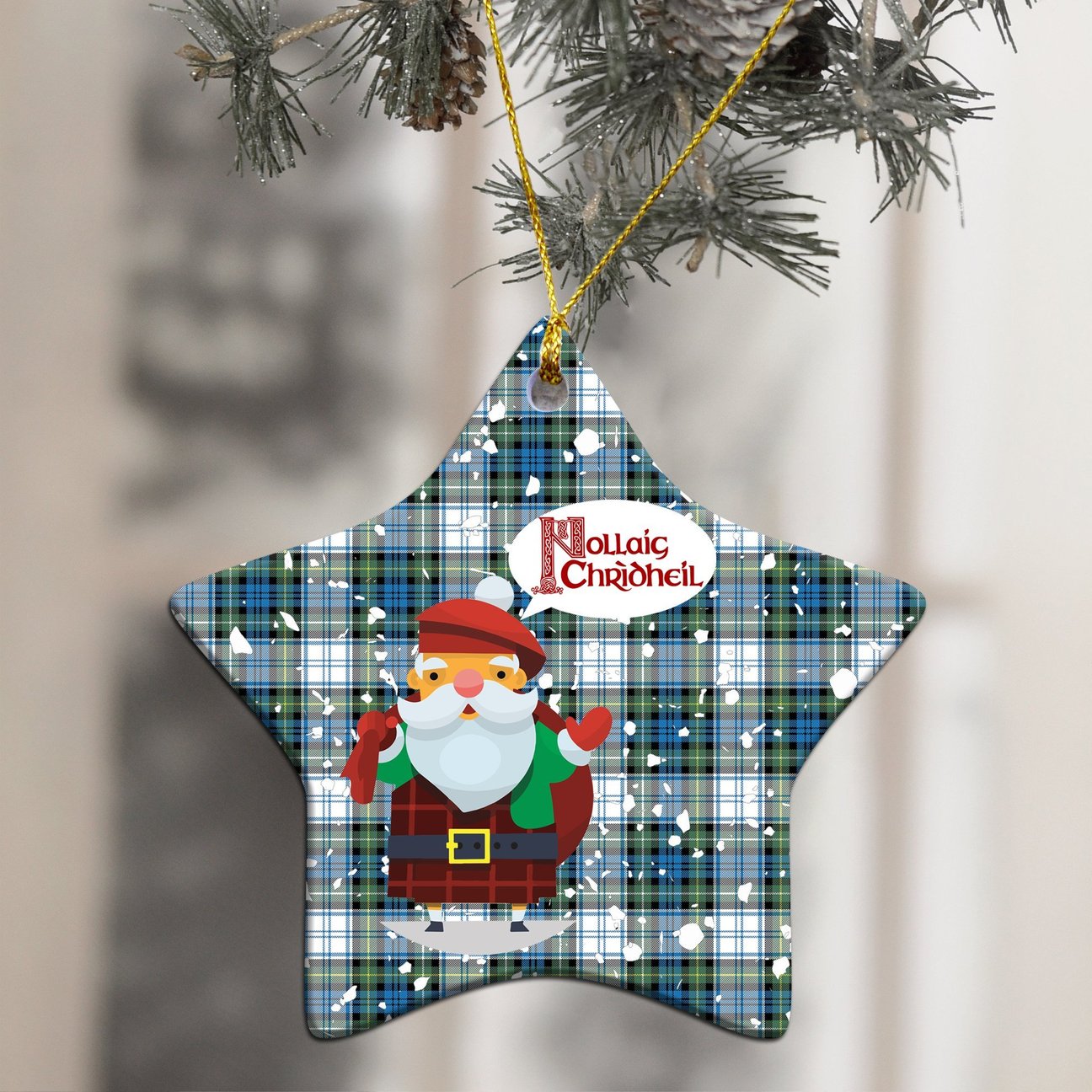 Campbell Dress Ancient Tartan Christmas Ceramic Ornament - Santa Style