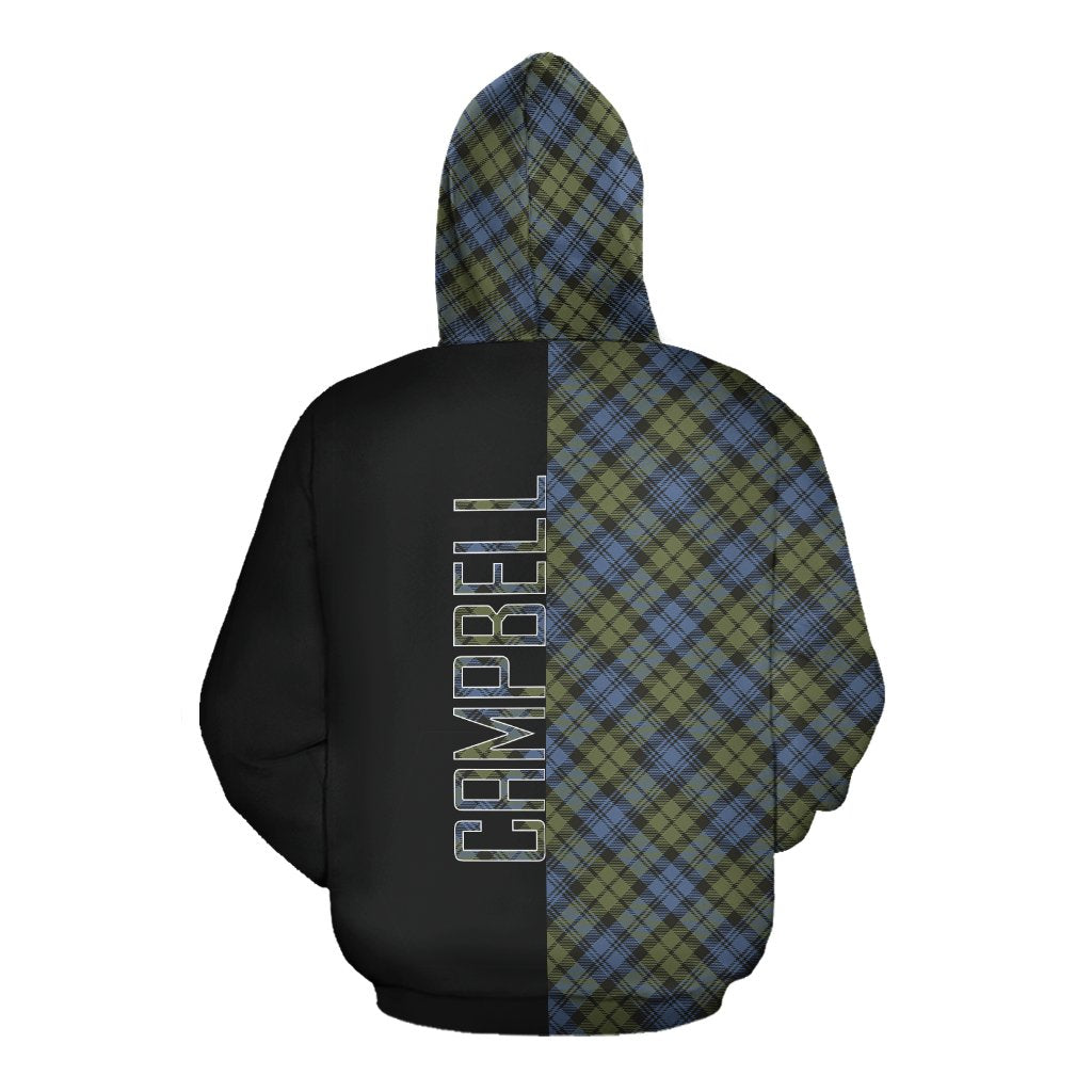 Campbell Faded Tartan Hoodie Half of Me - Cross Style