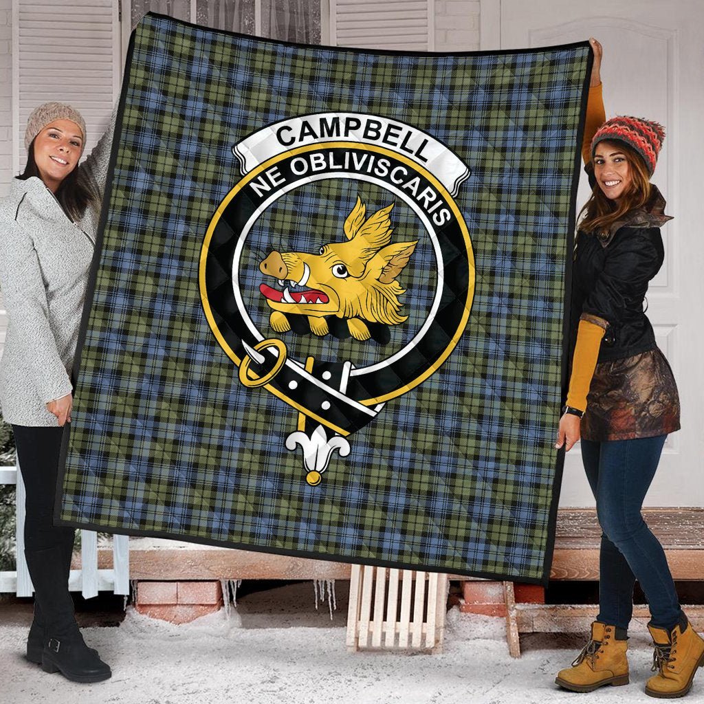 Campbell Faded Tartan Crest Quilt