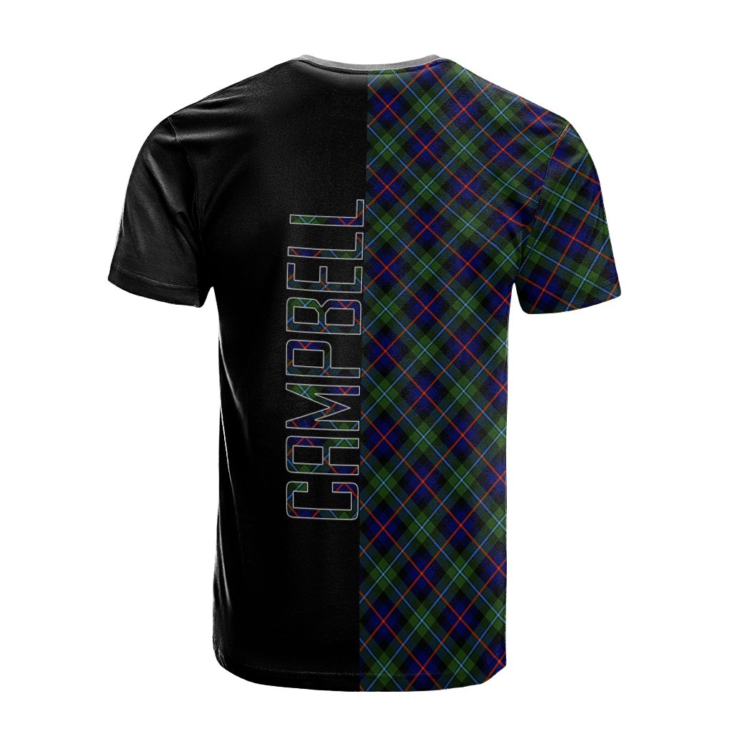Campbell of Cawdor Modern Tartan T-Shirt Half of Me - Cross Style