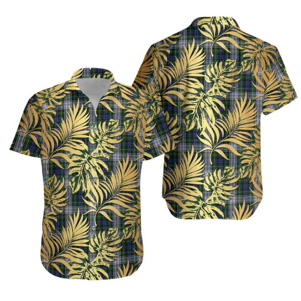 Campbell of Lochnell Dress Tartan Vintage Leaves Hawaiian Shirt