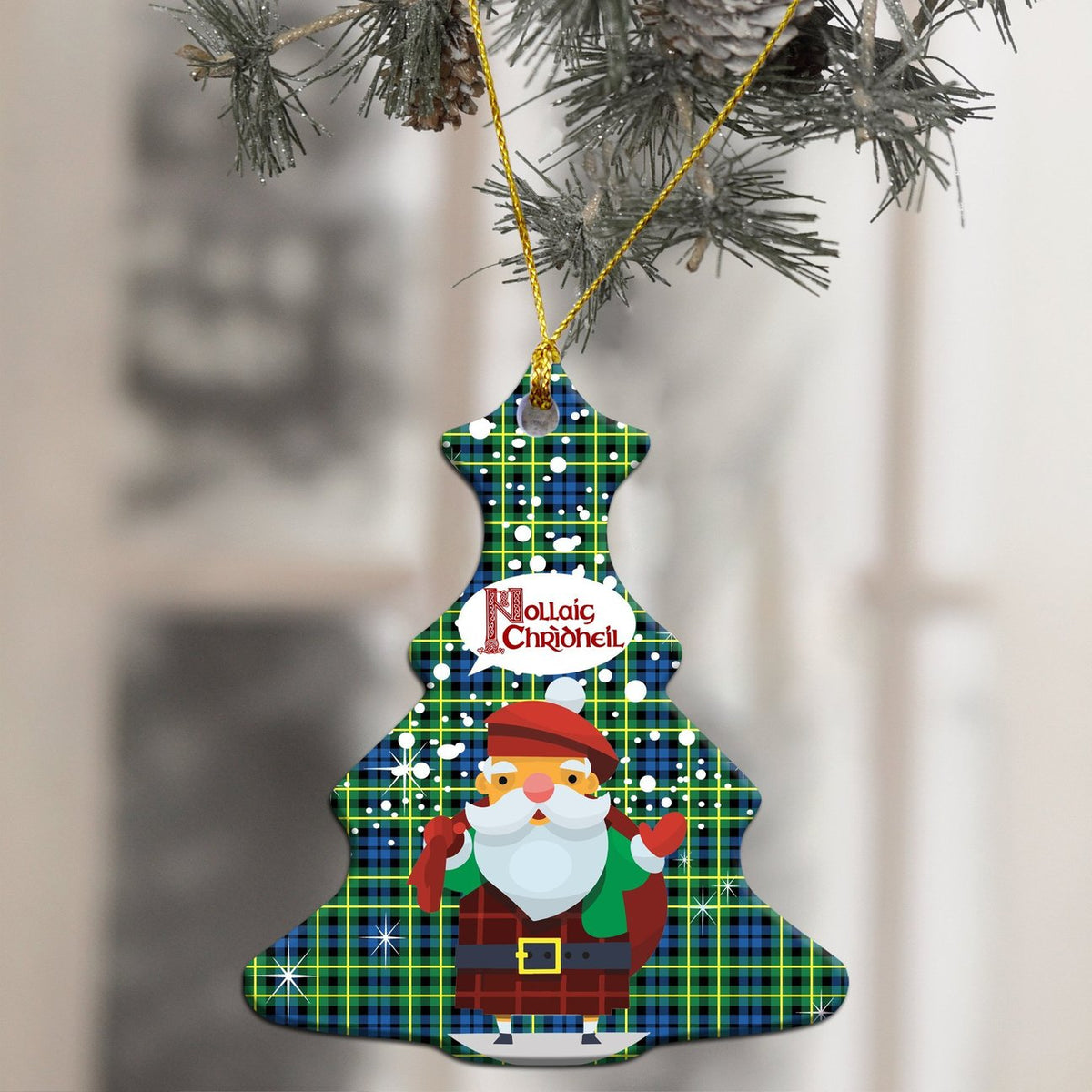 Campbell of Breadalbane Ancient Tartan Christmas Ceramic Ornament - Santa Style