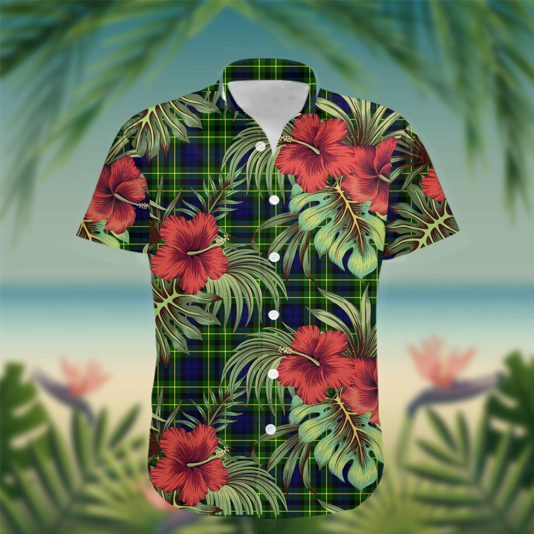 Campbell of Breadalbane Tartan Hawaiian Shirt Hibiscus, Coconut, Parrot, Pineapple - Tropical Garden Shirt