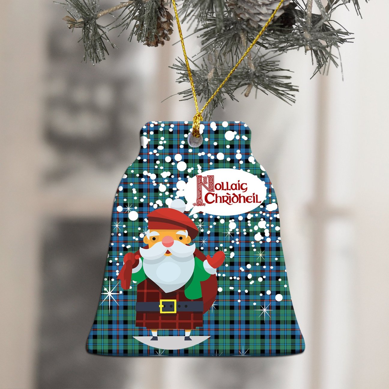 Campbell of Cawdor Ancient Tartan Christmas Ceramic Ornament - Santa Style