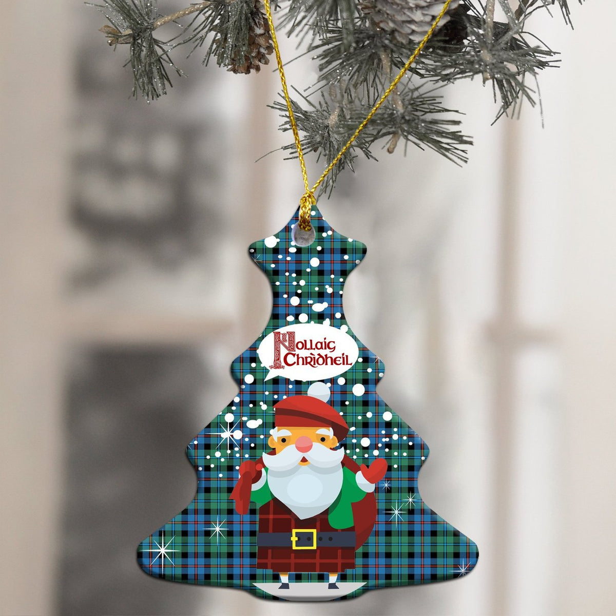 Campbell of Cawdor Ancient Tartan Christmas Ceramic Ornament - Santa Style