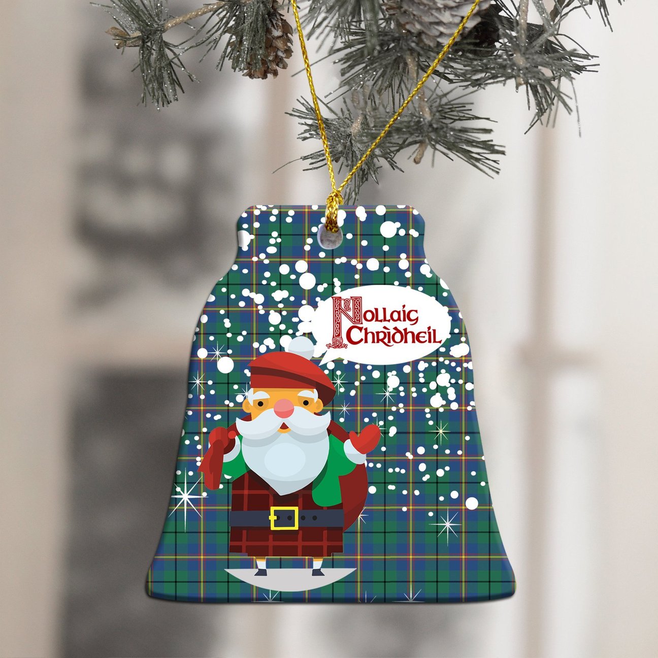 Carmichael Ancient Tartan Christmas Ceramic Ornament - Santa Style