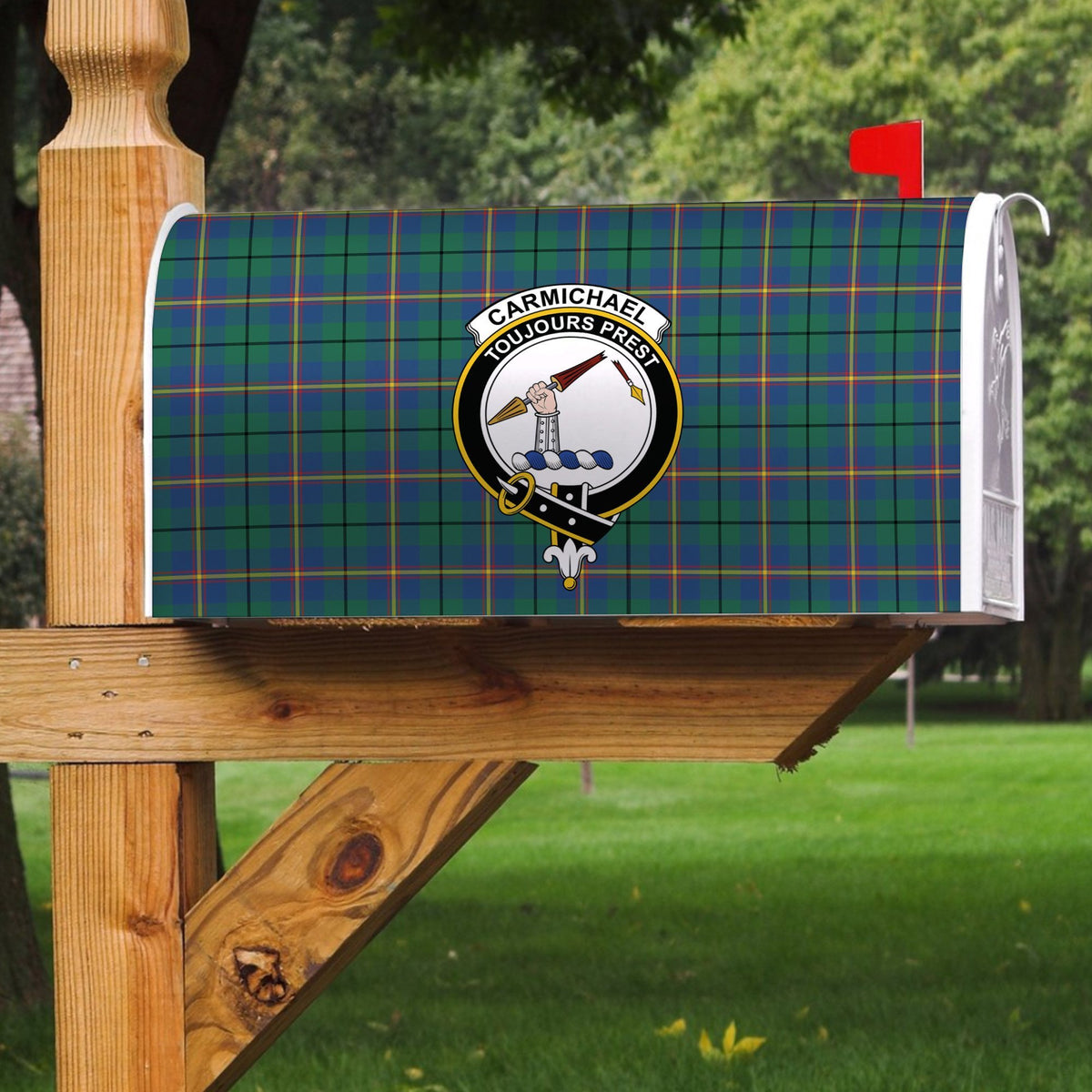 Carmichael Ancient Tartan Crest Mailbox