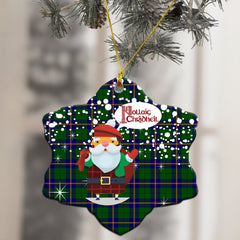 Carmichael Modern Tartan Christmas Ceramic Ornament - Santa Style