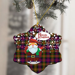 Carnegie Modern Tartan Christmas Ceramic Ornament - Santa Style