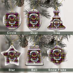 Carnegie Tartan Christmas Ceramic Ornament - Snow Style