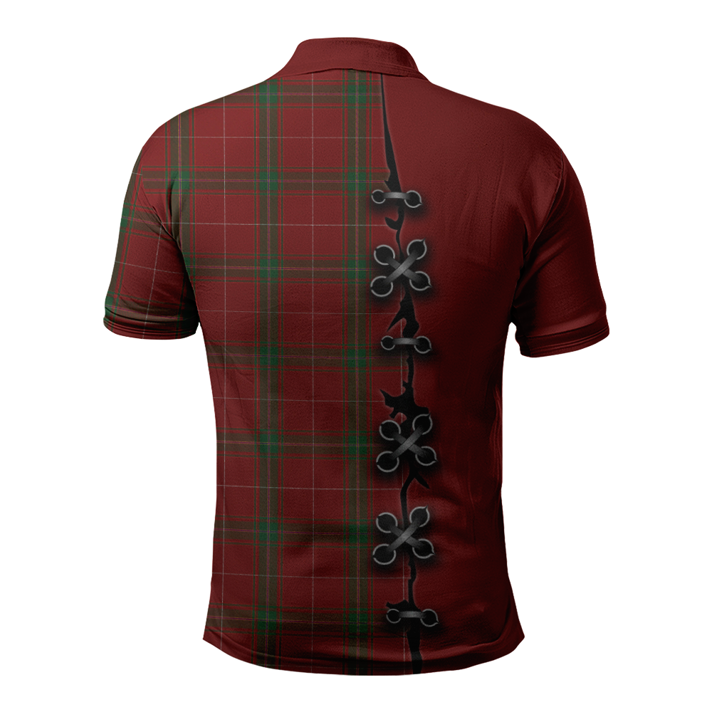 Carruthers Tartan Polo Shirt - Lion Rampant And Celtic Thistle Style