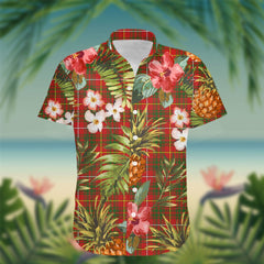 Carruthers Tartan Hawaiian Shirt Hibiscus, Coconut, Parrot, Pineapple - Tropical Garden Shirt