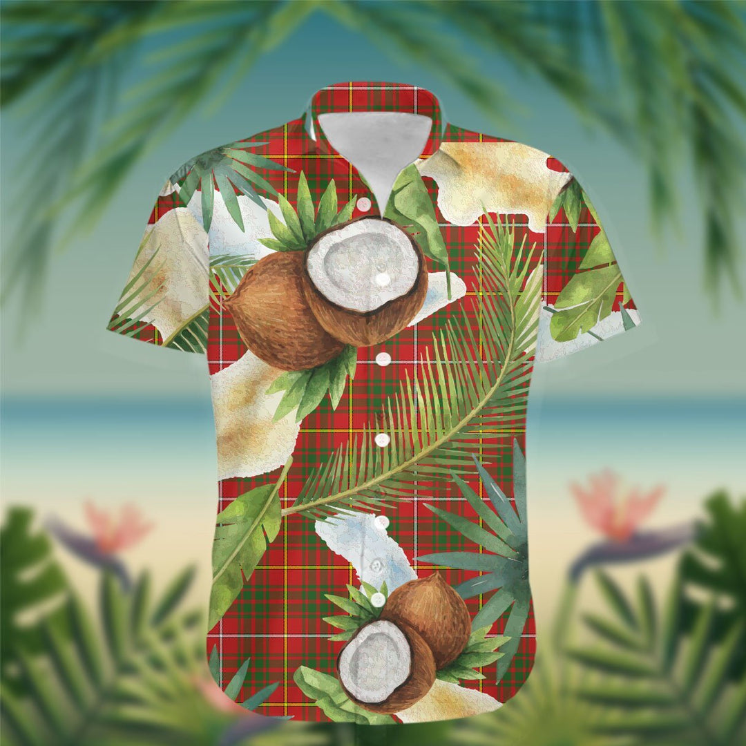 Carruthers Tartan Hawaiian Shirt Hibiscus, Coconut, Parrot, Pineapple - Tropical Garden Shirt