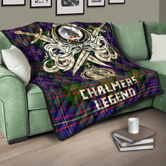 Chalmers Modern Tartan Crest Legend Gold Royal Premium Quilt