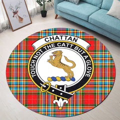 Chattan Tartan Crest Round Rug