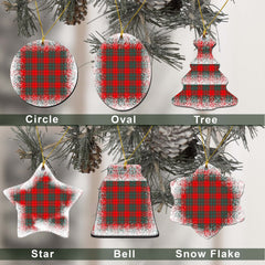 Cheyne Tartan Christmas Ceramic Ornament - Snow Style