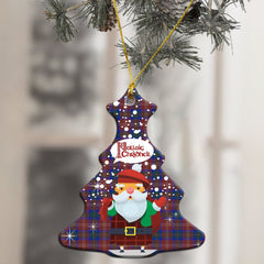 Chisholm Hunting Modern Tartan Christmas Ceramic Ornament - Santa Style