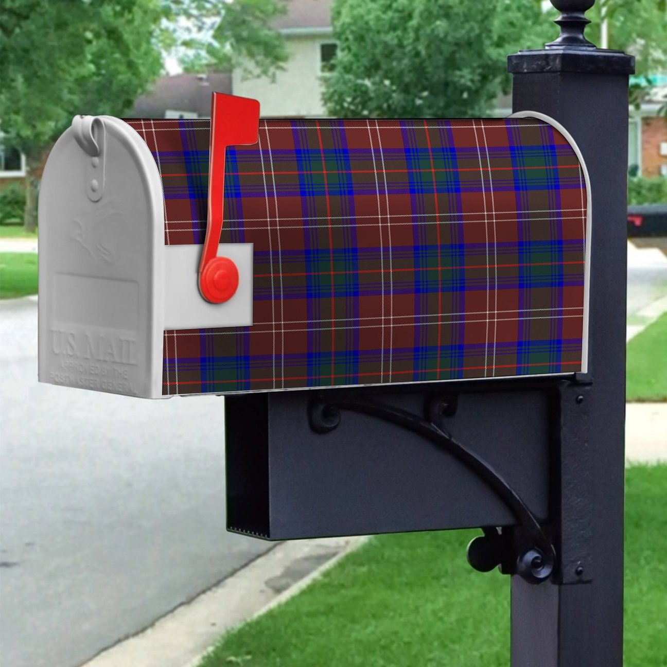 Chisholm Hunting Modern Tartan Crest Mailbox