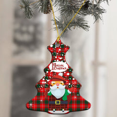 Chisholm Modern Tartan Christmas Ceramic Ornament - Santa Style