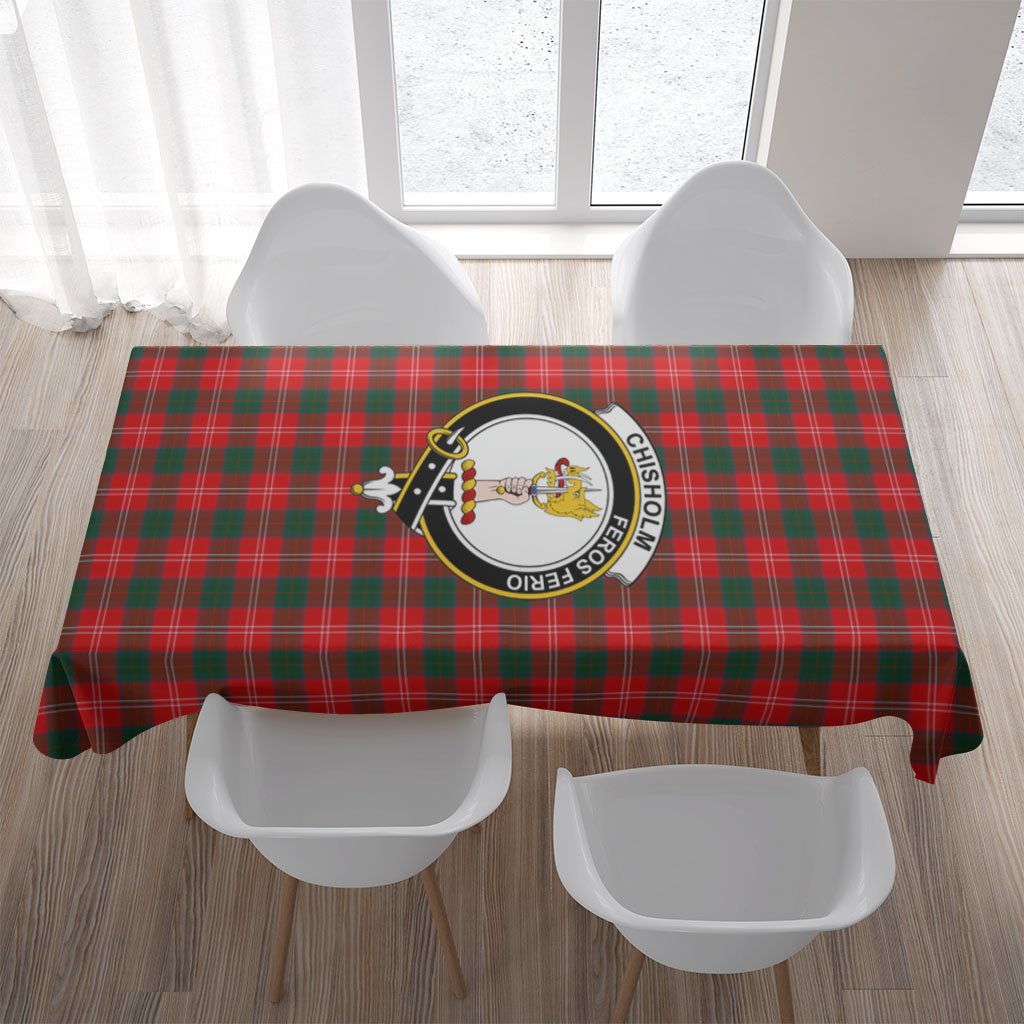 Chisholm Tartan Crest Tablecloth