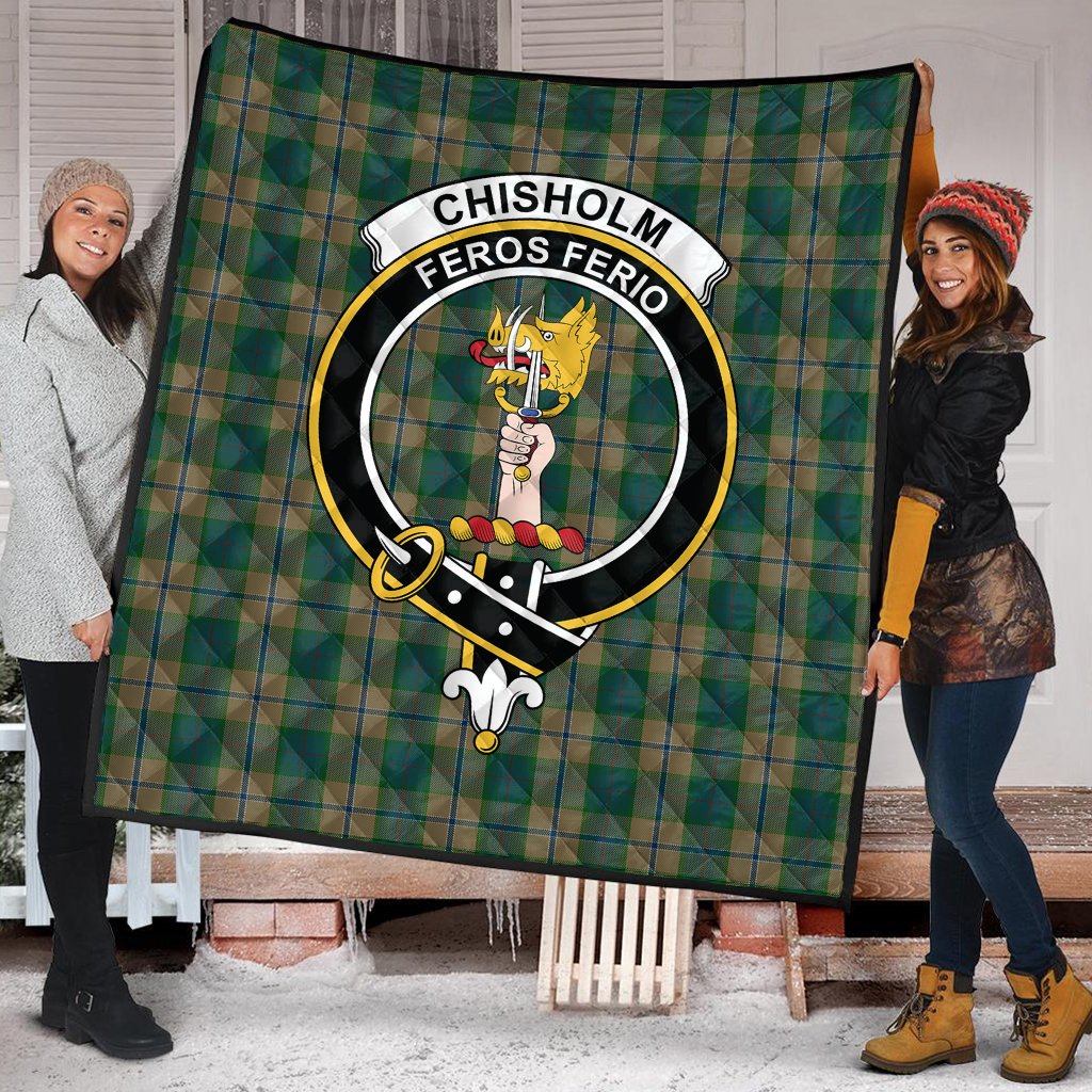 Chisholm Colonial Tartan Crest Quilt