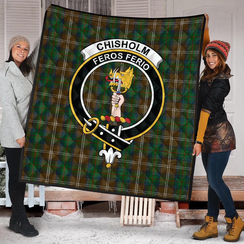 Chisholm Hunting Tartan Crest Quilt