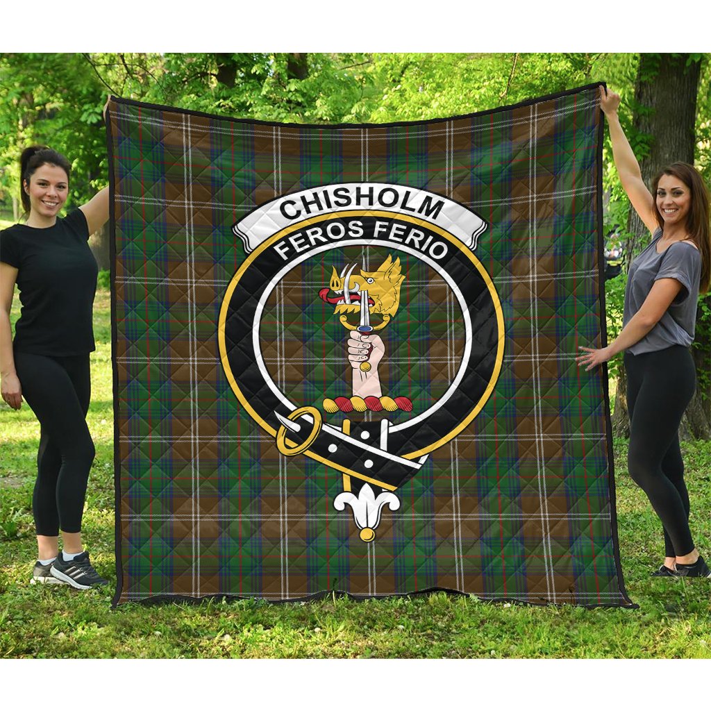 Chisholm Hunting Tartan Crest Quilt