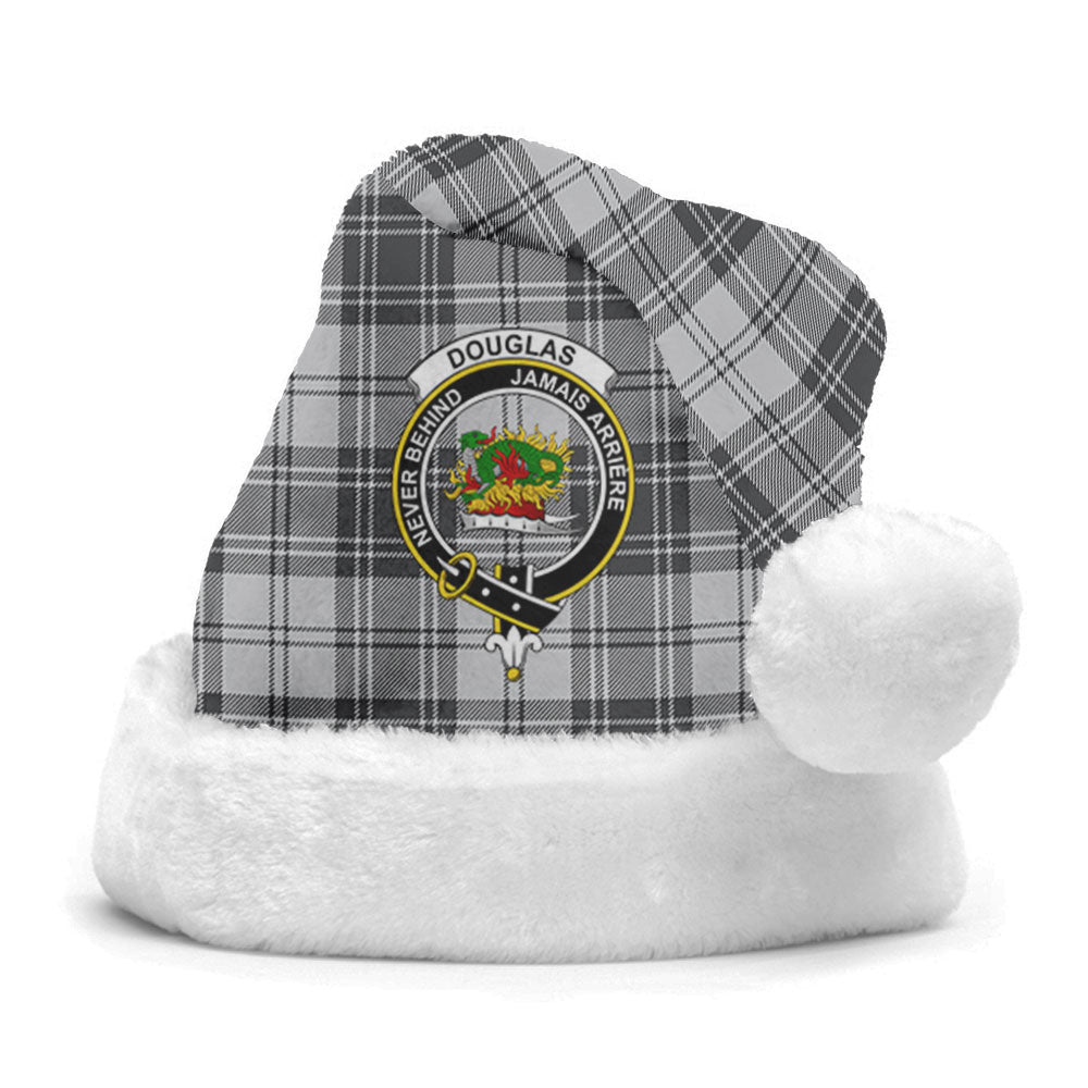 Douglas Grey Modern Tartan Crest Christmas Hat