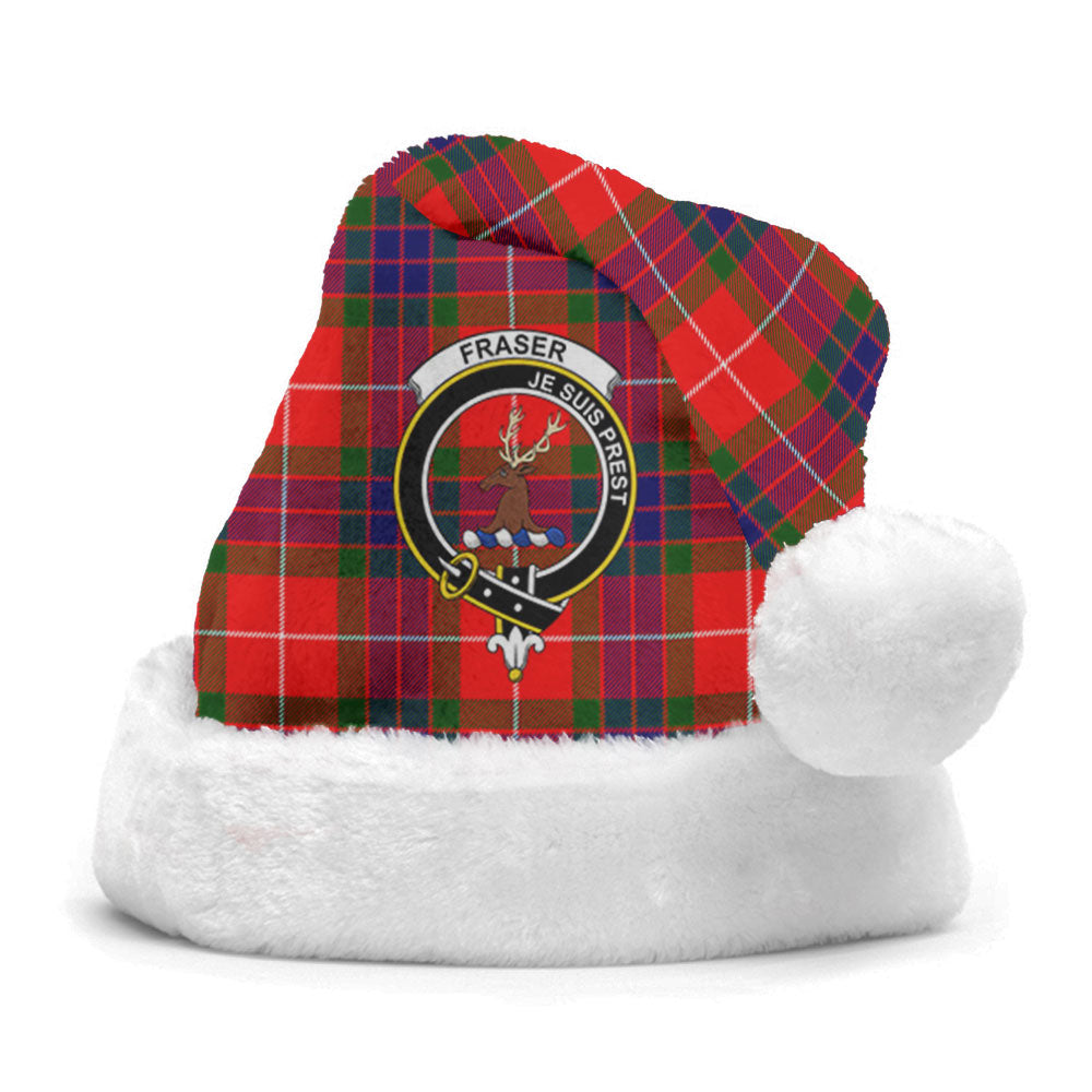 Fraser (of Lovat) Modern Tartan Crest Christmas Hat