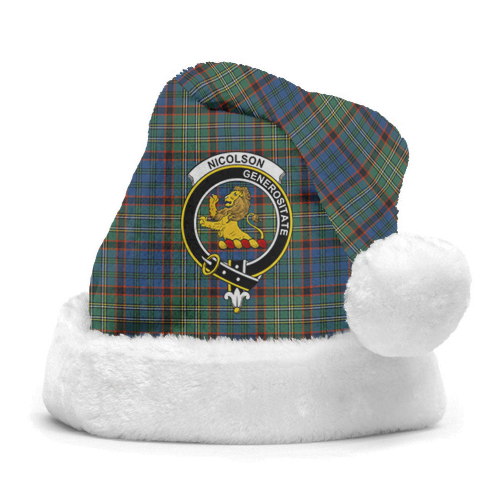 Nicolson Hunting Ancient Tartan Crest Christmas Hat
