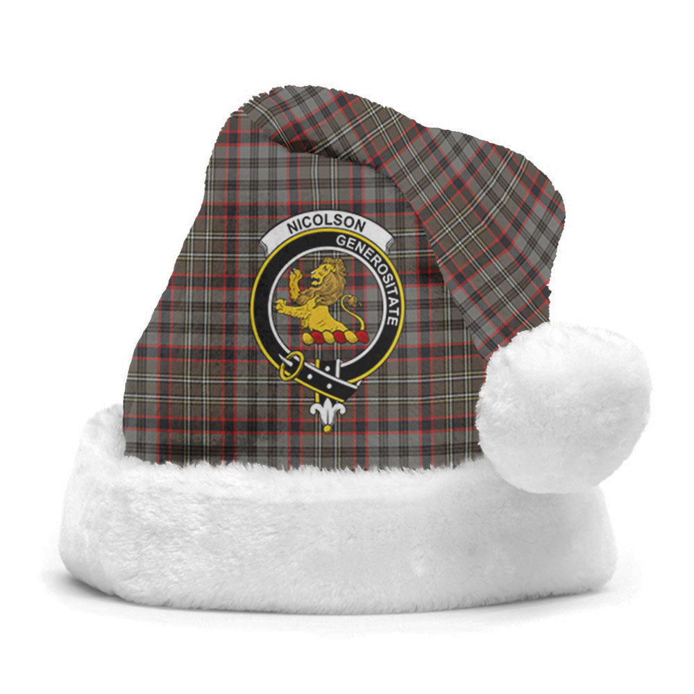 Nicolson Hunting Weathered Tartan Crest Christmas Hat
